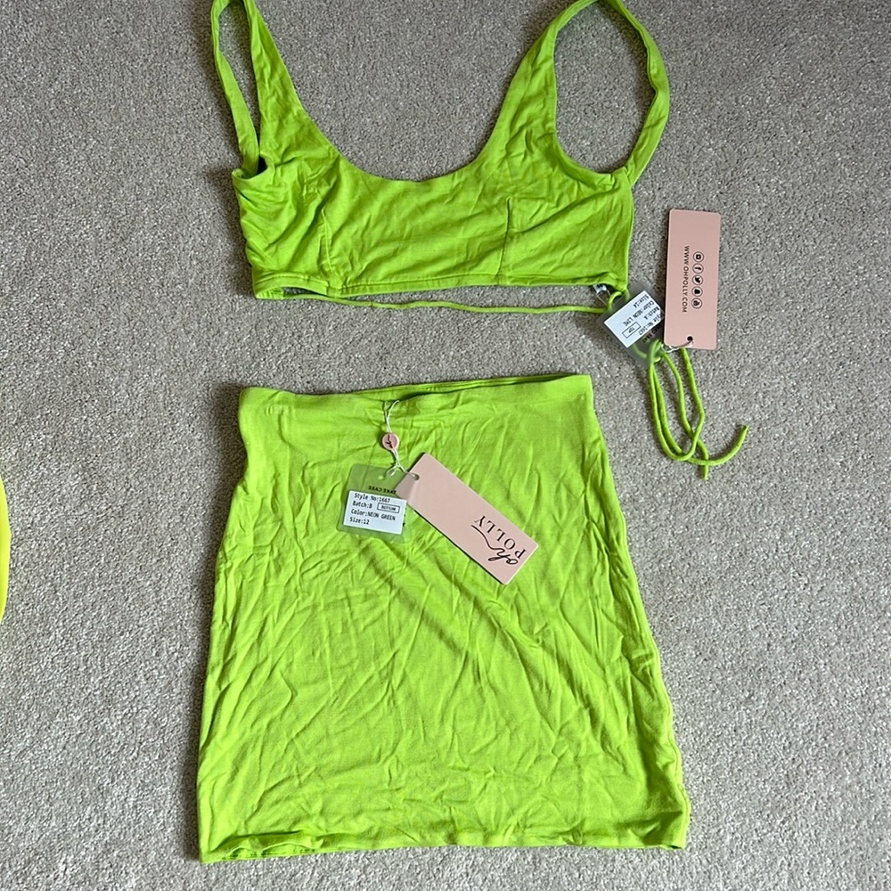 Oh Polly neon green 2 piece set